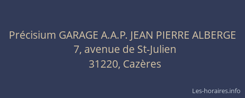 Précisium GARAGE A.A.P. JEAN PIERRE ALBERGE