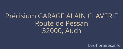 Précisium GARAGE ALAIN CLAVERIE