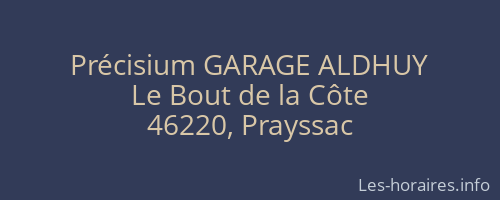 Précisium GARAGE ALDHUY