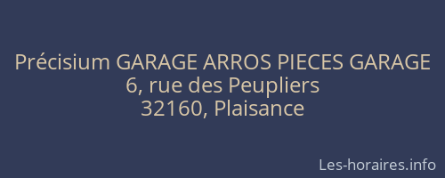 Précisium GARAGE ARROS PIECES GARAGE