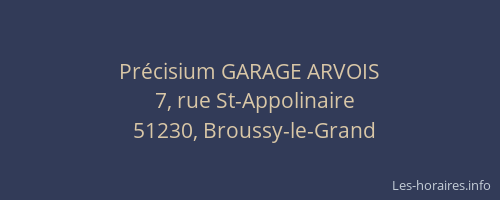 Précisium GARAGE ARVOIS