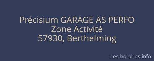 Précisium GARAGE AS PERFO