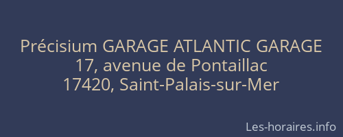 Précisium GARAGE ATLANTIC GARAGE