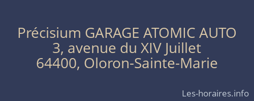 Précisium GARAGE ATOMIC AUTO