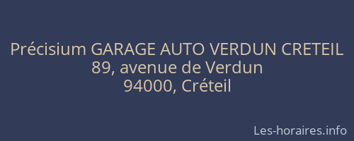 Précisium GARAGE AUTO VERDUN CRETEIL