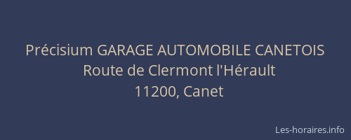 Précisium GARAGE AUTOMOBILE CANETOIS