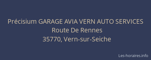 Précisium GARAGE AVIA VERN AUTO SERVICES