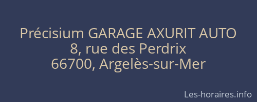Précisium GARAGE AXURIT AUTO