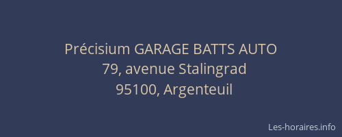 Précisium GARAGE BATTS AUTO