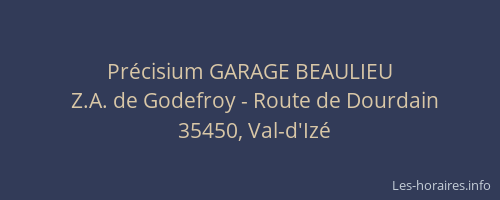Précisium GARAGE BEAULIEU