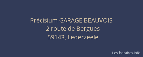 Précisium GARAGE BEAUVOIS