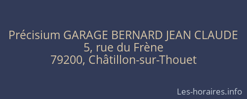 Précisium GARAGE BERNARD JEAN CLAUDE