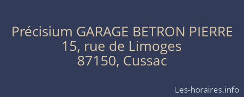 Précisium GARAGE BETRON PIERRE