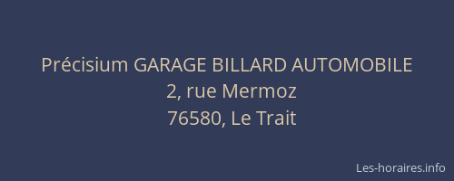 Précisium GARAGE BILLARD AUTOMOBILE