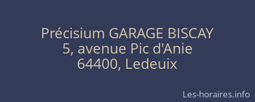 Précisium GARAGE BISCAY