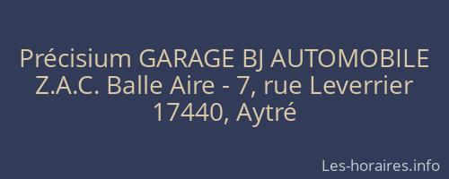 Précisium GARAGE BJ AUTOMOBILE