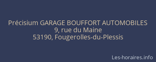 Précisium GARAGE BOUFFORT AUTOMOBILES