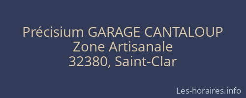 Précisium GARAGE CANTALOUP