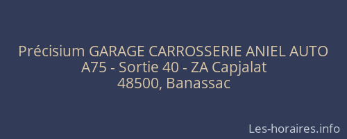 Précisium GARAGE CARROSSERIE ANIEL AUTO