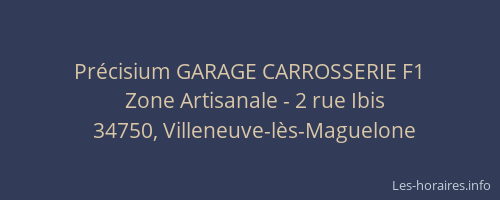 Précisium GARAGE CARROSSERIE F1