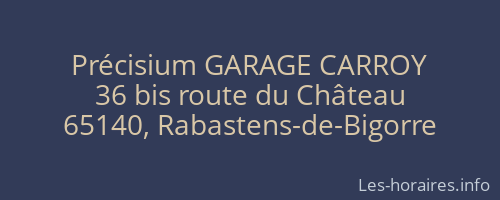 Précisium GARAGE CARROY