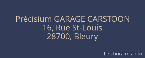 Précisium GARAGE CARSTOON