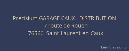 Précisium GARAGE CAUX - DISTRIBUTION
