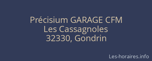 Précisium GARAGE CFM