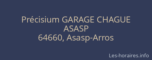 Précisium GARAGE CHAGUE