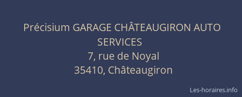 Précisium GARAGE CHÂTEAUGIRON AUTO SERVICES