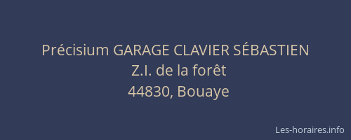 Précisium GARAGE CLAVIER SÉBASTIEN