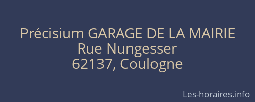 Précisium GARAGE DE LA MAIRIE