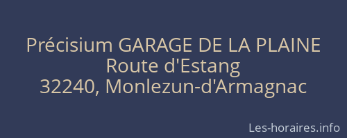 Précisium GARAGE DE LA PLAINE