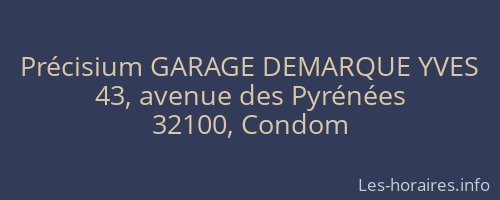 Précisium GARAGE DEMARQUE YVES