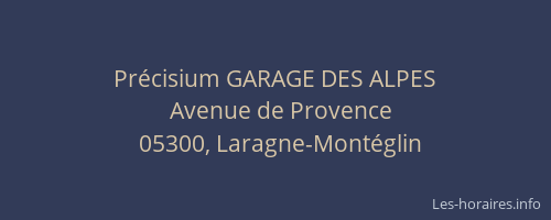 Précisium GARAGE DES ALPES
