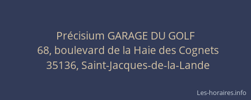 Précisium GARAGE DU GOLF