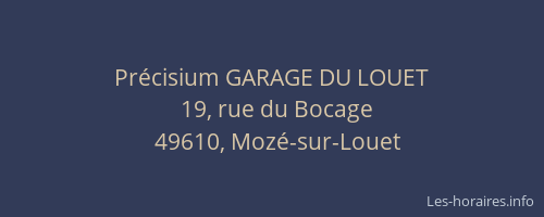 Précisium GARAGE DU LOUET
