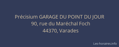 Précisium GARAGE DU POINT DU JOUR