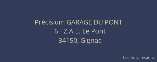 Précisium GARAGE DU PONT