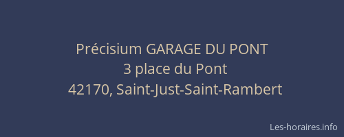 Précisium GARAGE DU PONT