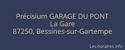 Précisium GARAGE DU PONT