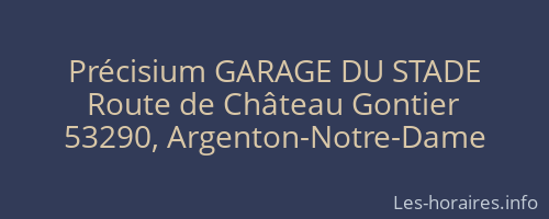 Précisium GARAGE DU STADE