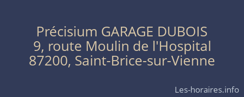 Précisium GARAGE DUBOIS