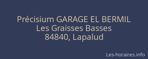 Précisium GARAGE EL BERMIL
