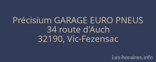 Précisium GARAGE EURO PNEUS