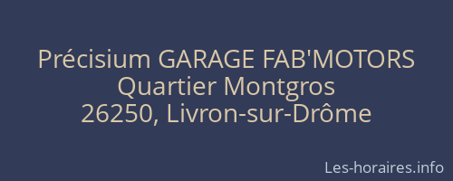Précisium GARAGE FAB'MOTORS