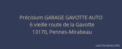 Précisium GARAGE GAVOTTE AUTO