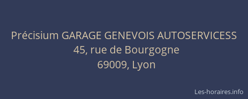 Précisium GARAGE GENEVOIS AUTOSERVICESS