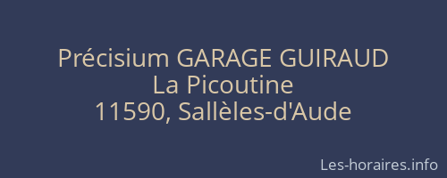 Précisium GARAGE GUIRAUD