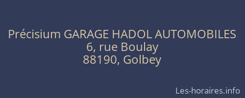 Précisium GARAGE HADOL AUTOMOBILES